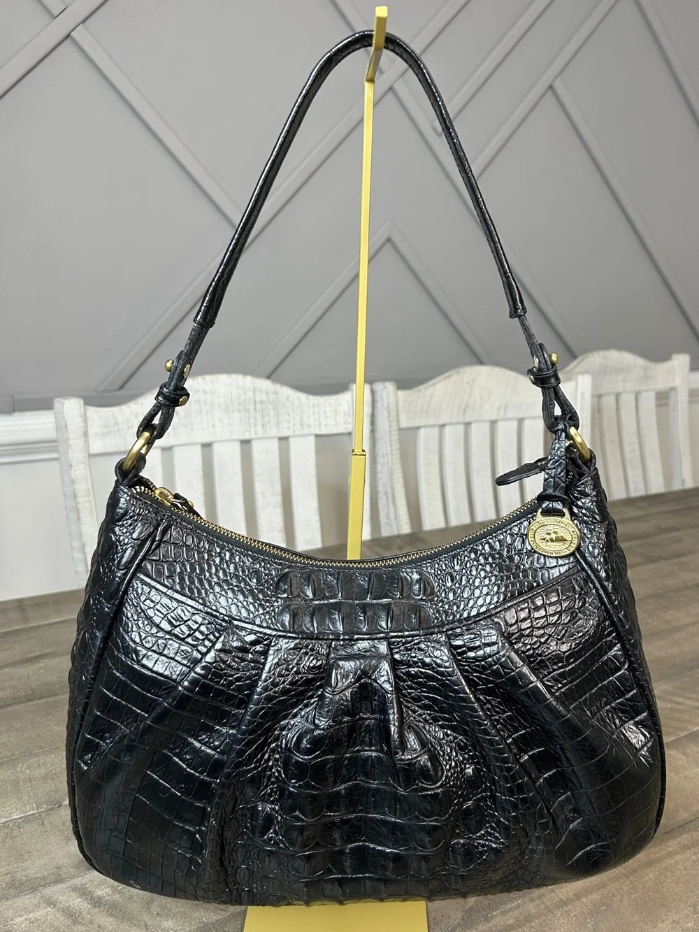 Brahmin black croc